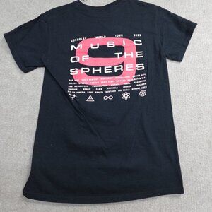 Coldplay Womens Shirt Small Black Music of the Spheres Tour Double Sided